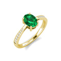 Bijoux Bague Argent 925 Plaqu 1.25 Ct Oval Cut Gem Stone Green Emerald Wedding Engagement Ring for Women Destiny Jewellery