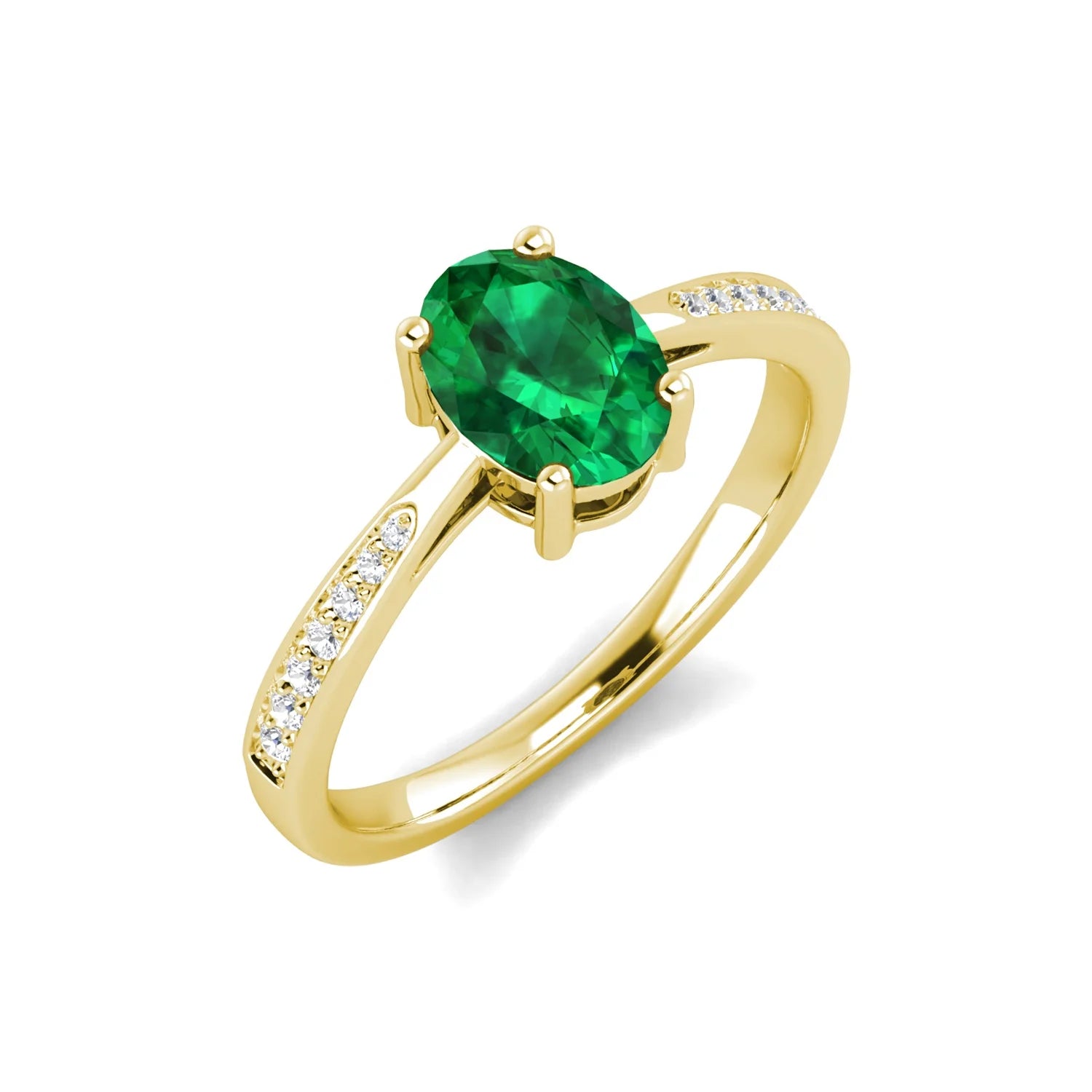 Bijoux Bague Argent 925 Plaqu 1.25 Ct Oval Cut Gem Stone Green Emerald Wedding Engagement Ring for Women Destiny Jewellery