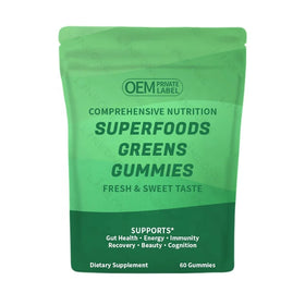 Super Greens Gummies Multivitamin Bears Superfood Gummy with Spirulina Chlorella Prebiotics and Fiber for Digestive Health