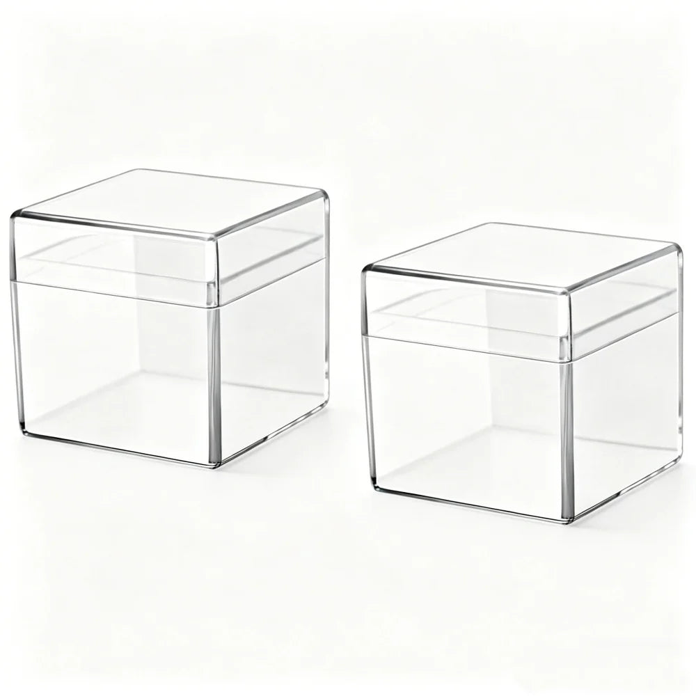 Acrylic Element Storage Box1 Inch Element Blocks Container Multifunctional Jewelry Display Box Mini Pill Storage Box(2PCS)