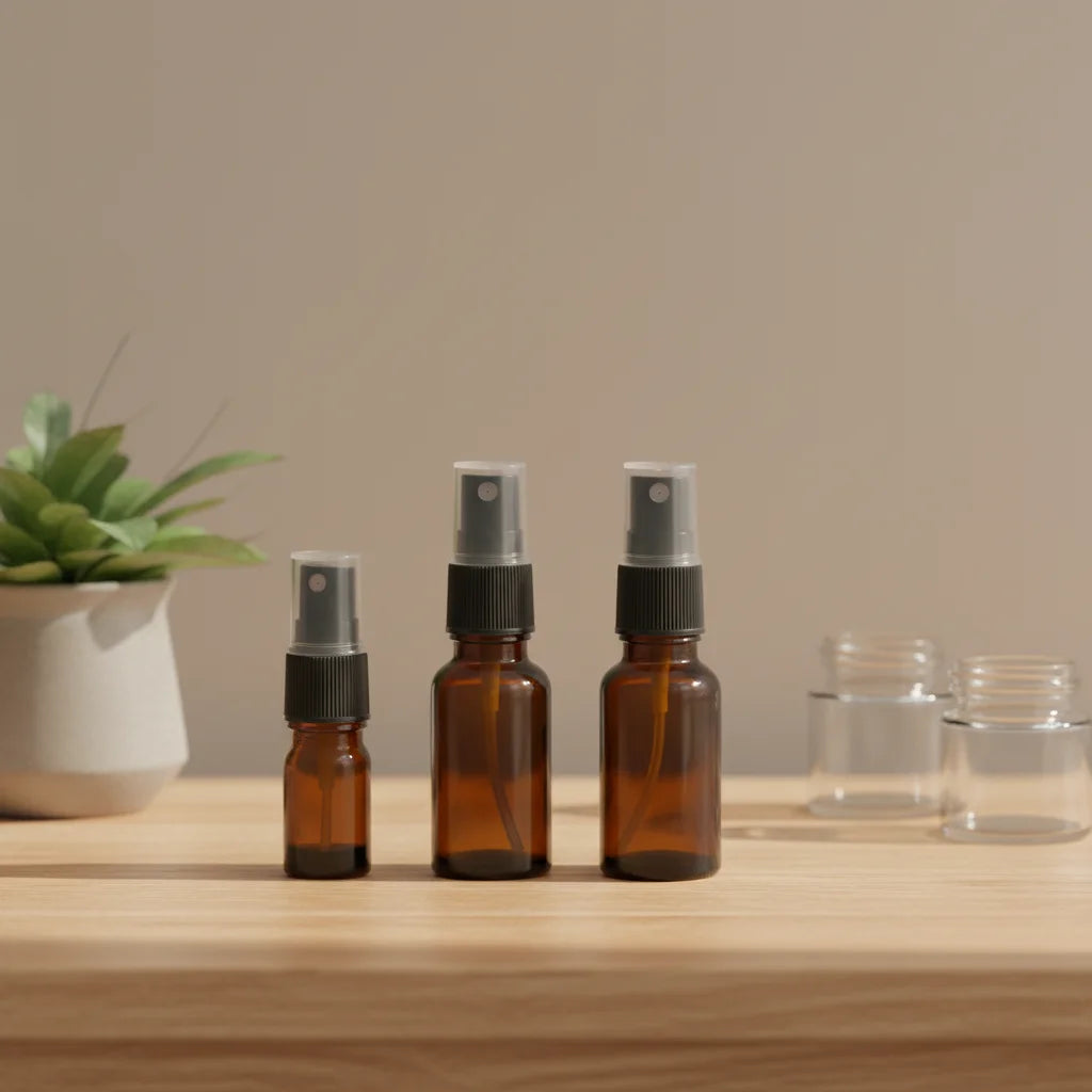 10ml 20ml 30ml 50ml 100ml Brown Light-blocking Spray Bottles for Wholesale Sample Packaging Cosmetic Bottles