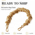 Premium Aluminum Small Safety Bag Chain Straps Metal Replacement for Luxe Handbag 16 Inch Long Chain Handle with Gold Connectors MegaBDM
