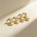 QIKU Designer Fashion Heart & Star Drop Earrings Gold Plated Zircon Artificial Crystal Romantic Elegant Earrings for Women