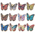 Painted Butterfly Wing 1-Loop Enamel Charm Gold Tone Alloy Pendant for Colorful Boho Dangle Earrings MegaBDM