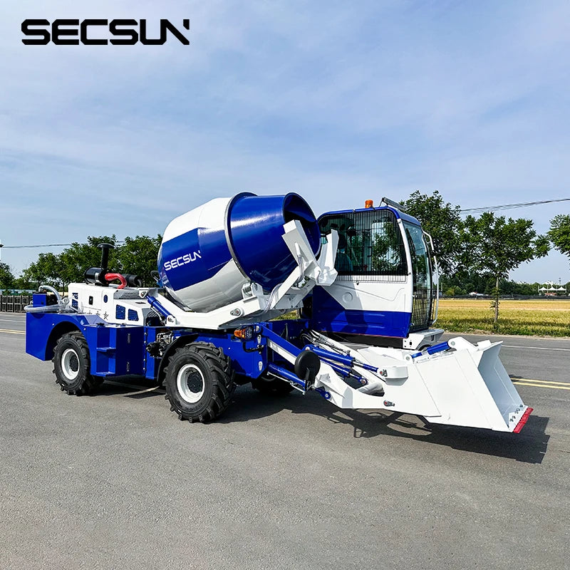 SECSUN Concrete Mixer Hydraulic Self Loading 1.5 1.8 2.5 Cubic Meters Concrete Mixer Truck with CE Certified