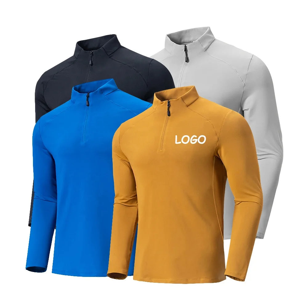 Mens Performance Gym Golf Quick Dry Running Sport Shirts Active Athletic Long Sleeve Tops 1/4 Quarter Zip Pullover Shirts