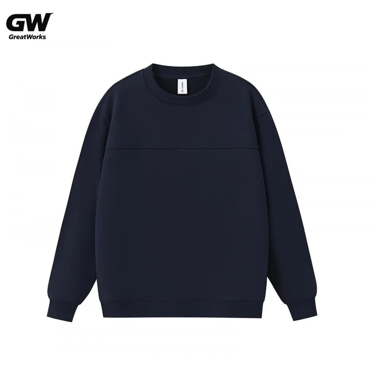 Men's Premium 100% Cotton Woven Graphic Long Sleeve T-Shirt 260g Letter Design Stylish Comfortable Casual Wear Soft Breathable