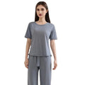 Premium Women's Pure Cotton Double Jersey Interlock Pyjama Set Casual Vacation Style Knitted Fabric Finish for Summer Spring