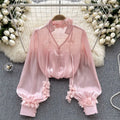 Autumn Full Sleeve Casual Blouses Women Solid Shirts Ladies Elegant Tops Clothes Women Wholesale