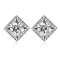 Perfect White Moissanite Diamond 18k Gold Plated 925 Silver Square Earrings Destiny Jewellery Wedding Women Jewelry