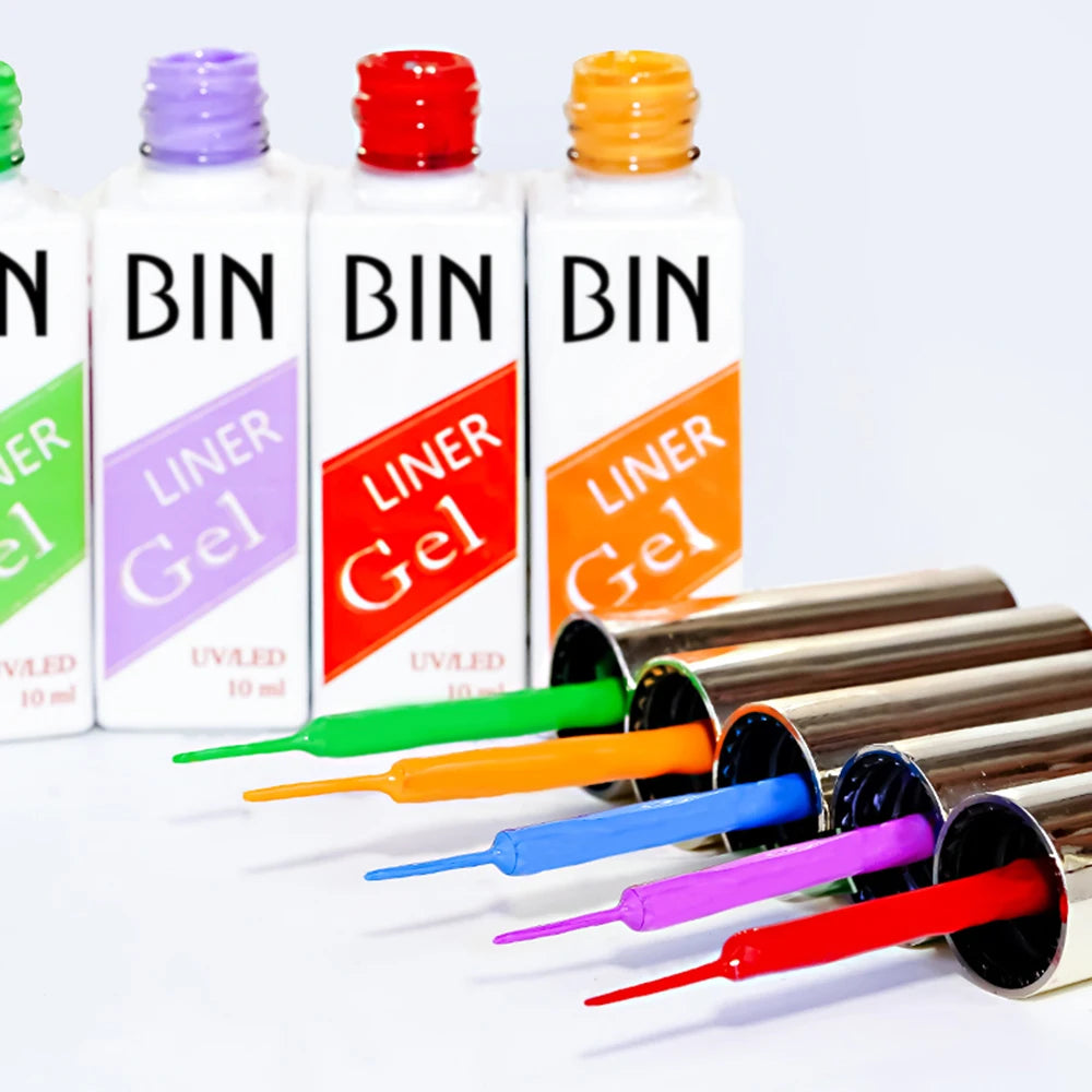 BIN 12pc Per Sets 10ML Nail Polish Liner Kit Painting UV Gel Nail Gel Polish Set