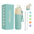 600ml ODM 304 Stainless Steel Inner and Outer Wide Mouth Water Bottle With Easy Carry Handle