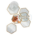 Modern Design Retro Gold/Silver Glass Coffee Tea Tray & Coaster Water-Proof & Portable for Cafe