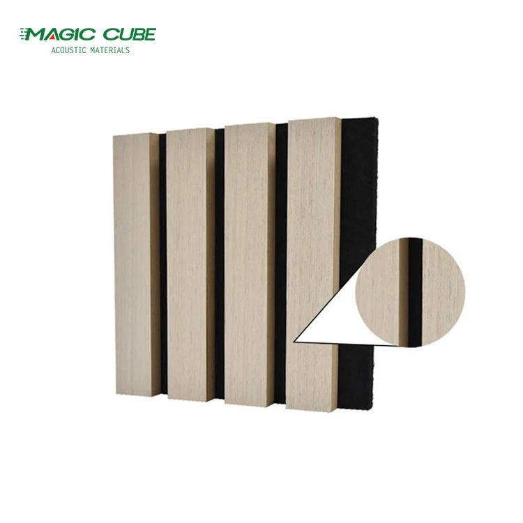 Free Sample MQ Acoustics Melamine Finish Slat Polyester Sound Insulation Board Acoustic Wall Panels 5 Year Warranty for Office