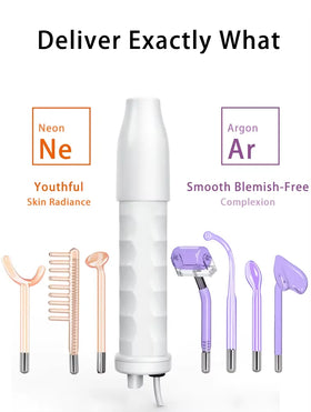 Super Quality 7 in 1 High Frequency Wand Facial Pore Cleaning Acne Treatment Anti Wrinkle Hair Care Handheld Beauty Device