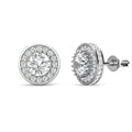 100% Passed Diamond Tester Lab Grown Moissanite 925 Silver Wedding Round Stud Earrings for Bridal Women Destiny Jewellery