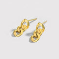 S925 Sterling Silver Earring Women Personalized Fashion 18K Gold Plated Stud Chain Earring Hoop Wholesale Jewelry