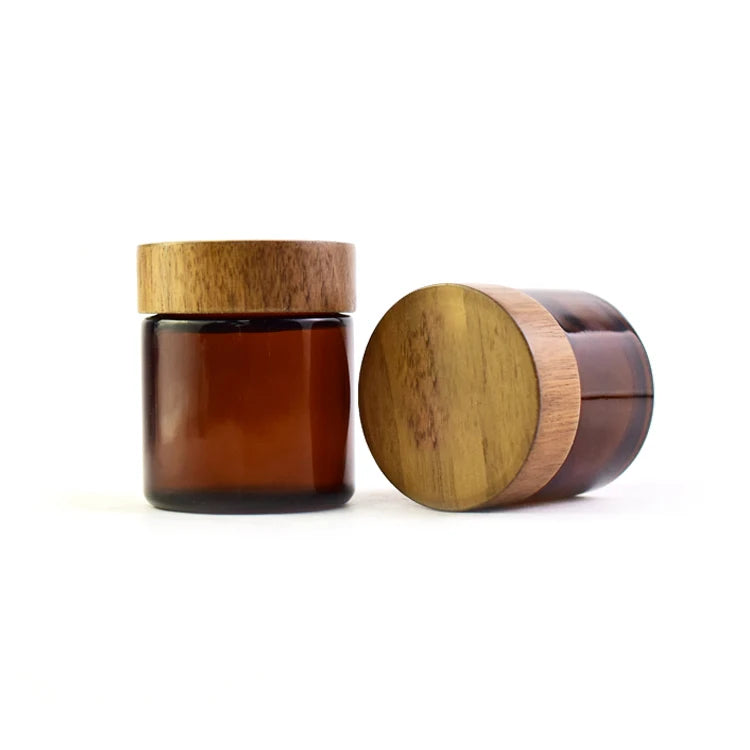 Factory Direct Wholesale Custom Eco-friendly Colored Glass Jar Plastic Bamboo Screw Stylish Cosmetic Storage for False Eyelashes