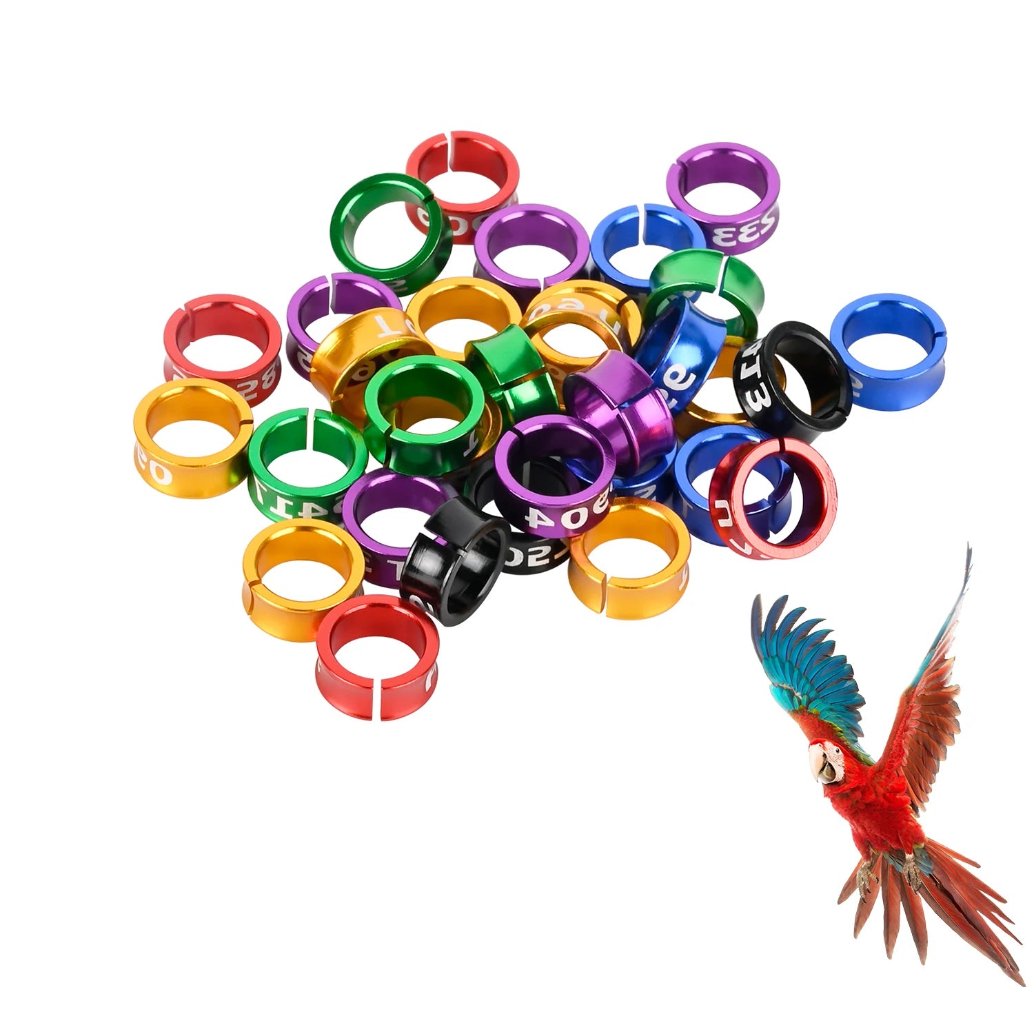 Bird BandsOpen Bird Foot Ring Aluminum Alloy Split Bird Leg Ring for ParrotsHibiscusPeoniesPigeons (7.0mm50pcs)