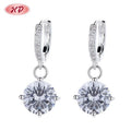 Vintage 925 Sterling Silver Cubic Zirconia for Women Gifts Wedding Engagement Earrings Jewelry
