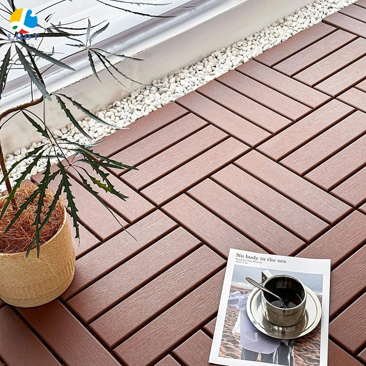 Modern Style PP Composite Deck Tile Floor DIY Interlocking Design Outdoor Garden Waterproof Anti-Slip Features Smooth Technics
