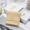 Hot Sale Luxury Custom Logo Embossed Microfiber Jewelry Pouch 8x8cm Watch Necklace Ring Bag MegaBDM