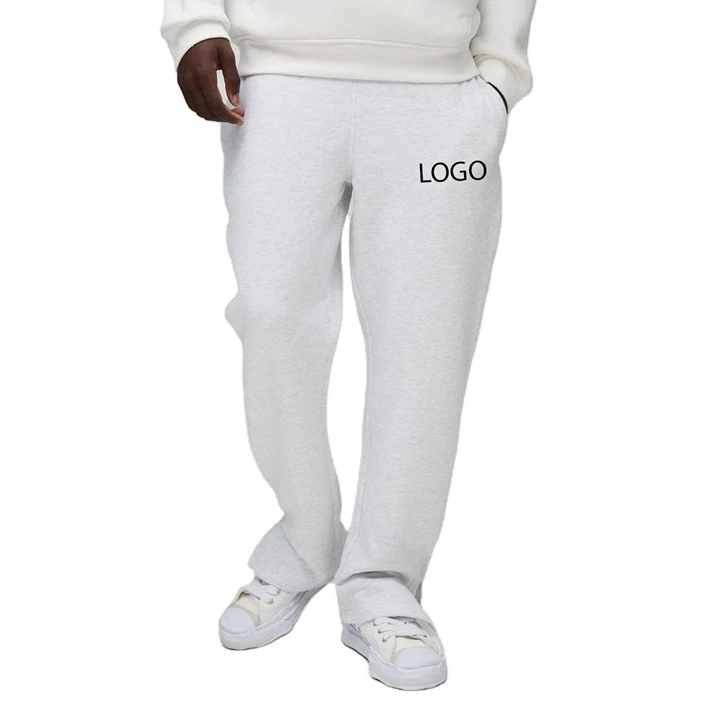 Men Fleece Jogger Pants LOGO Printing Relaxed Fit Casual Bottoms for Private Label OEM Bulk Apparel Manufacturing
