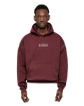 100% Organic Combed Cotton Hoodie French Terry Fleece 400-485 GSM Heavyweight Custom Logo Pullover Streetwear