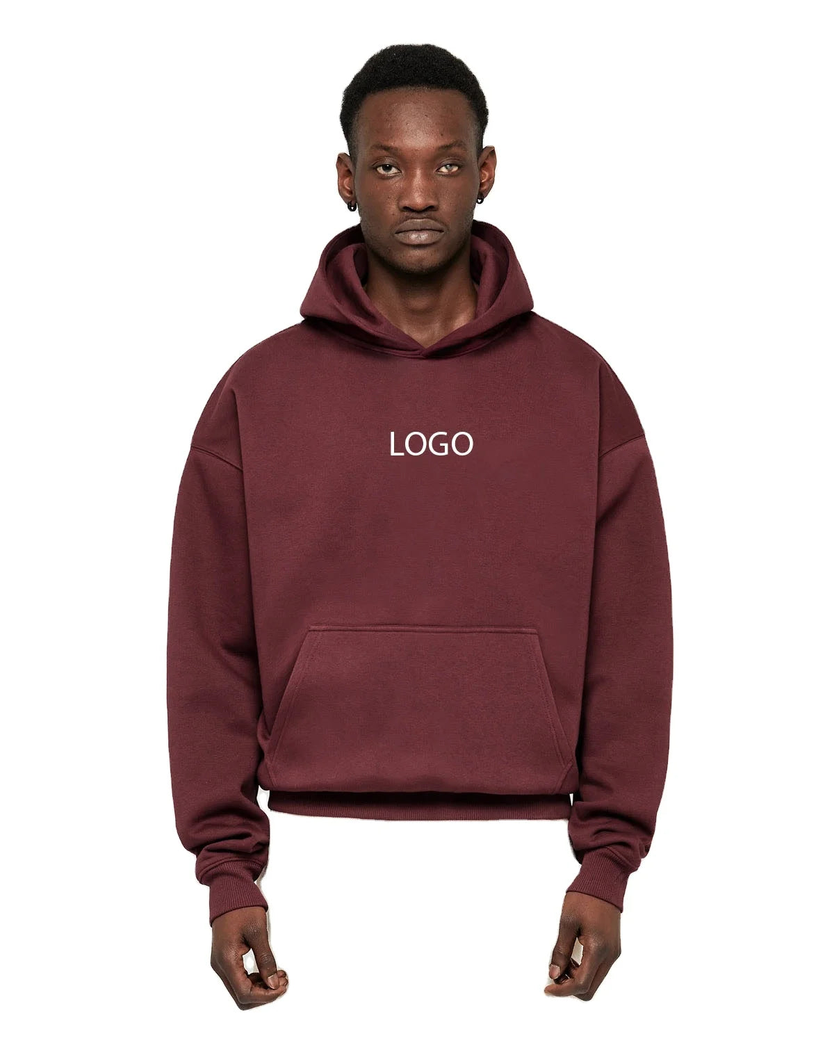 100% Organic Combed Cotton Hoodie French Terry Fleece 400-485 GSM Heavyweight Custom Logo Pullover Streetwear