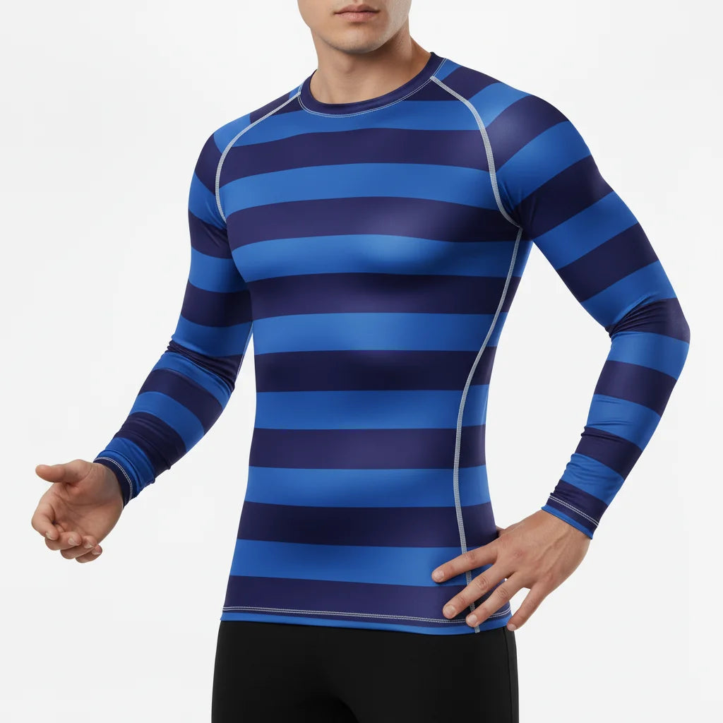 Custom Pattern Logo Wholesale Made Spandex Mens Rush Guard Jiu Jitsu MMA BJJ Custom Compression Shirt Long Sleeves Rash Guard
