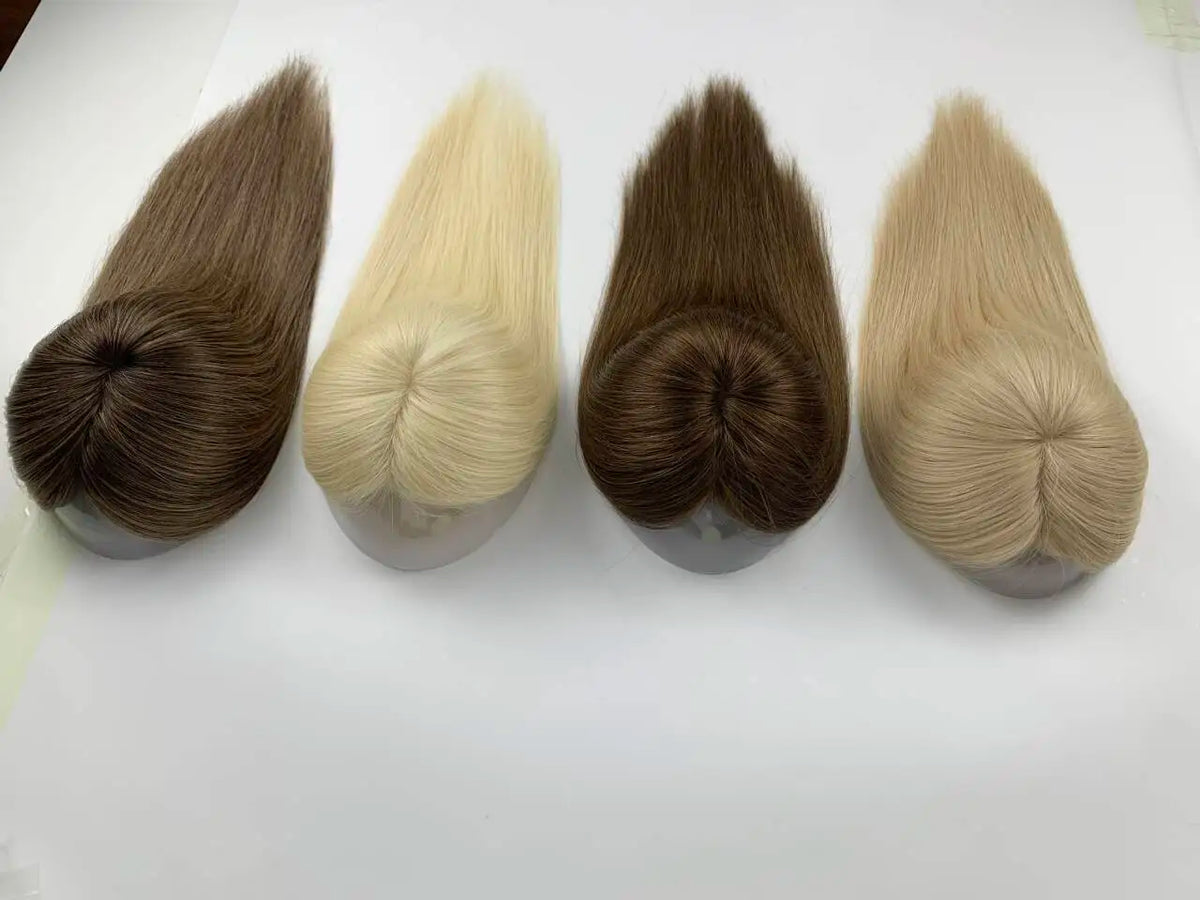 Greathairgroup Fast Shipping Remy 10A Grade European Hair Balayage Mini Jewish Lace Topper Silk Base Closure 130% Density MegaBDM