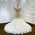 Jancember LSCJ03 Slip Ruched High Neck Mermaid Corset Wedding Dresses for Women