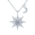 You Are My Sunshine Sun Moon 925 Sterling Silver Necklace Fashion Moissanite Factory Wholesale
