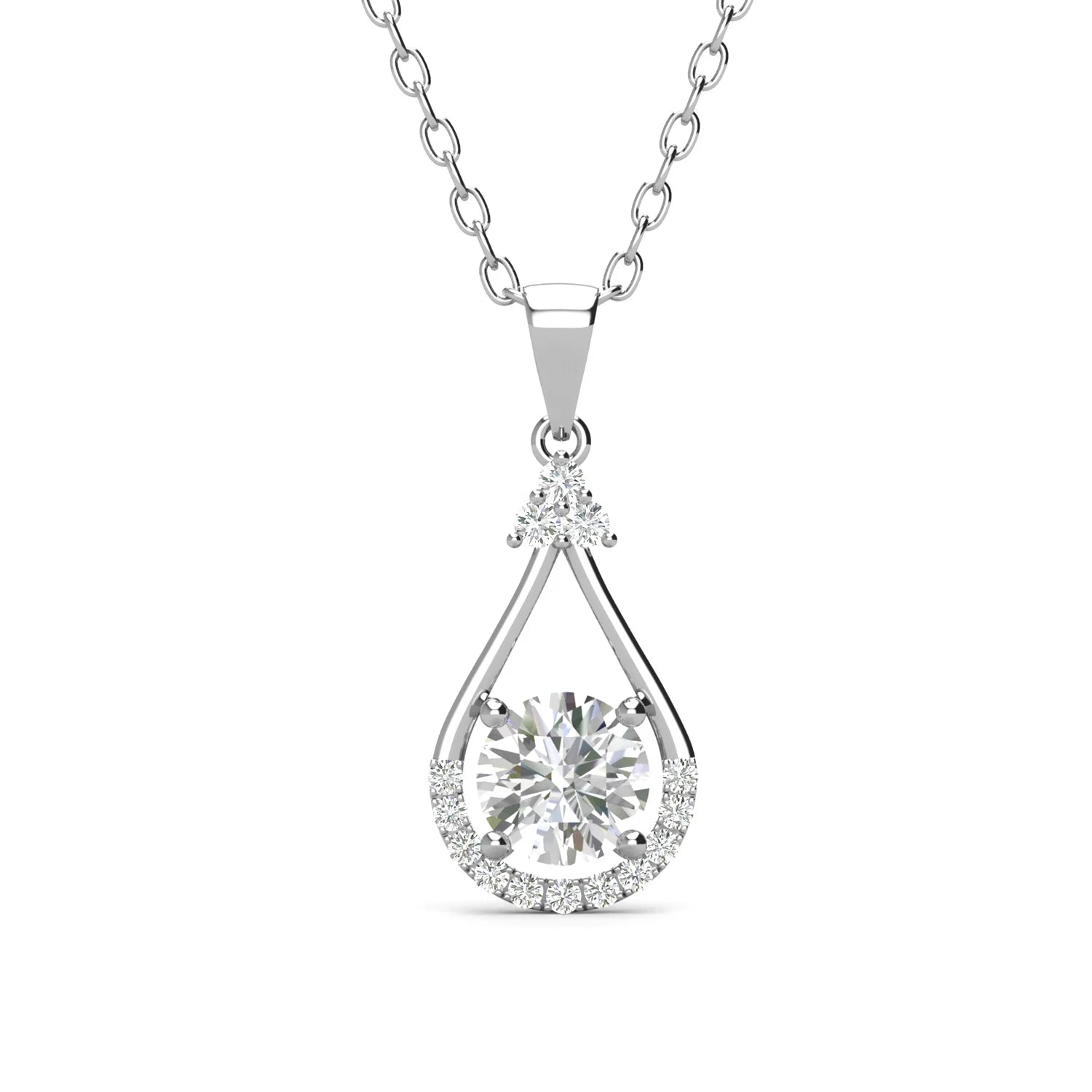 Environmental Friendly GRA Moissanite 925 Silver Water Drop Pendant Korean Ladies Necklace Jewelry for Women Destiny Jewellery