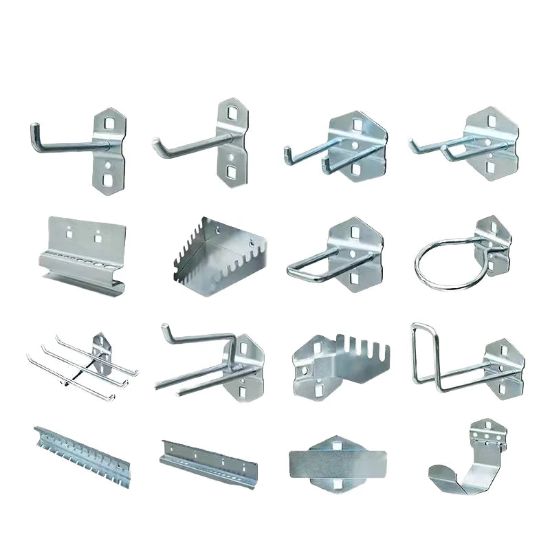 Wholesale Zinc Galvanized Square Hole Tool Rack Hook Wall-Mounted for Automotive Use Metal Iron Shelf Holders Hole Board Pegs