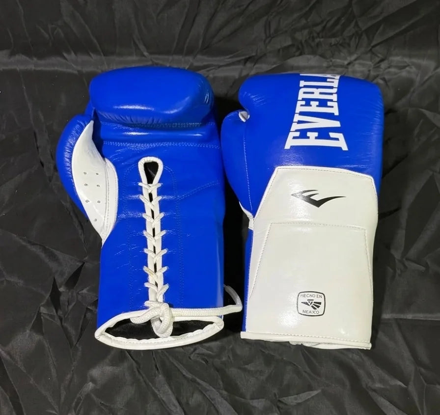 Custom Logo Lace-Up Cowhide Leather MMA Sanda Boxing Gloves Stretch Mexican Style Sparring Training Gloves