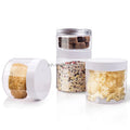Transparent Round Food Grade Plastic Storage Container With Screw Open Top Lid