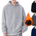 OEM Customized Logo Embroidery Loose Fit Plus Size Solid Color Long-sleeved Pullover Coat Fleece-lined Hooded Sweatshirt Hoodie MegaBDM