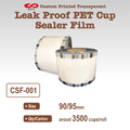 KEIFU Custom Printed Transparent 90/95mm Leak Proof PET Cup Sealer Film 350M Length OEM/ODM Beverage for Bubble Tea Coffee Juice