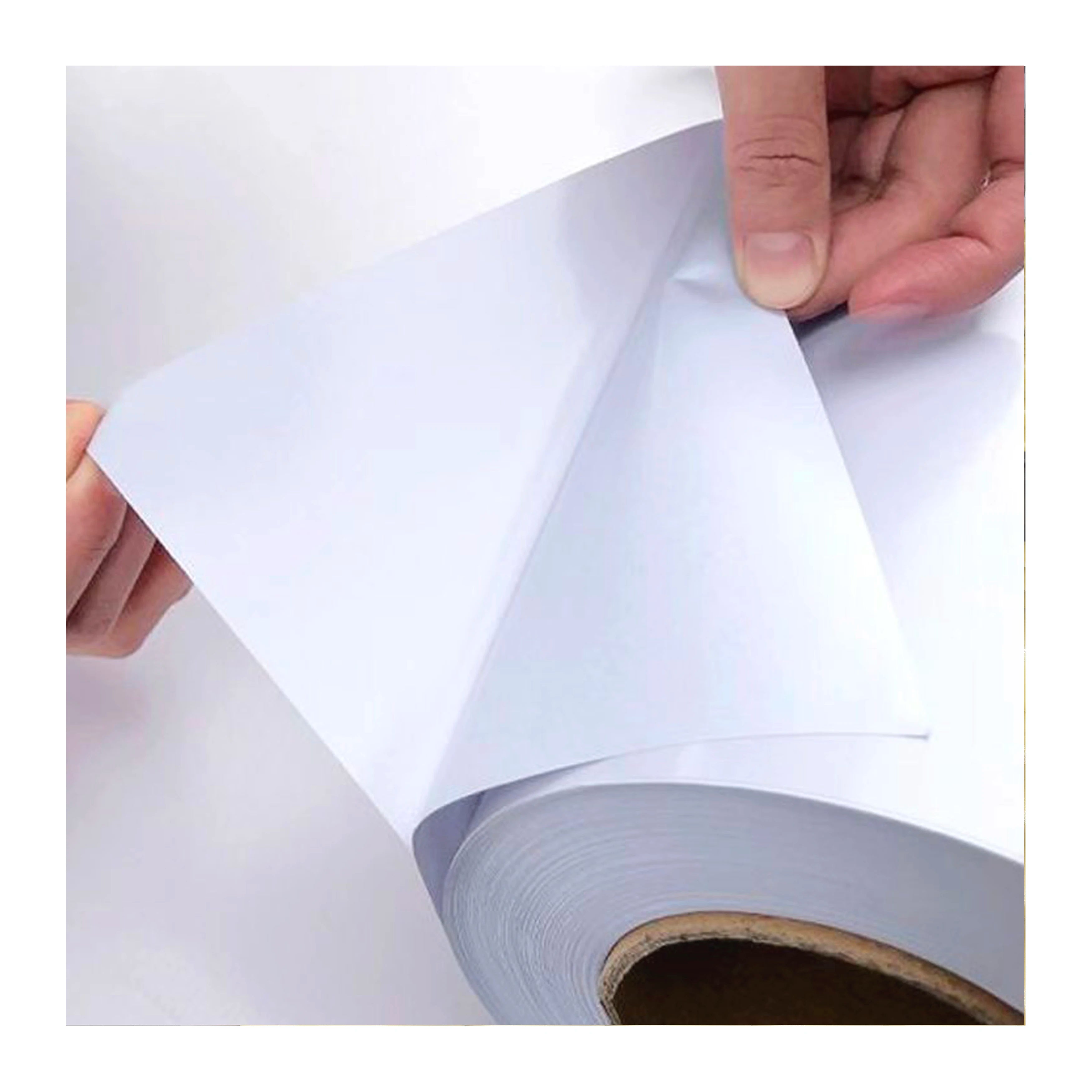 Eco-Solvent White PVC Vinyl Sticker Roll Glossy Self-Adhesive Durable Removable Adhesive Vinyl for Car Decoration and Signage