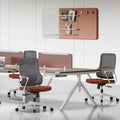 EMA Adjustable Back Support Office Mesh Chair for Custom Fit with Casters Lumbar Support Adjustable for School Office