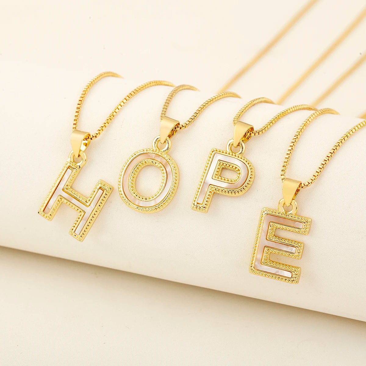 QIKU Women's Trendy Initial Pendant Necklace 18K Gold Plated Alphabet Letter Minimalist Dainty Jewelry Gift