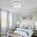 New Modern Microphone Ceiling Crystal Chandelier LED Flush Mount Ceiling Downlights Round Recessed Down Light for Living Room