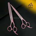 Pink Color Pet Scissors Set 7.5 Inch Dog Grooming Shears Japanese Steel Professional Pet Grooming Products