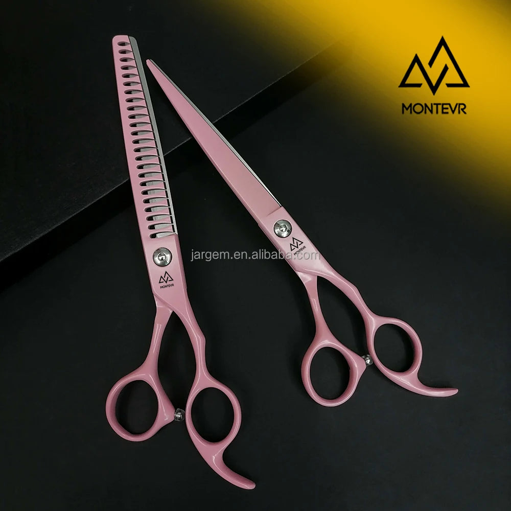 Pink Color Pet Scissors Set 7.5 Inch Dog Grooming Shears Japanese Steel Professional Pet Grooming Products