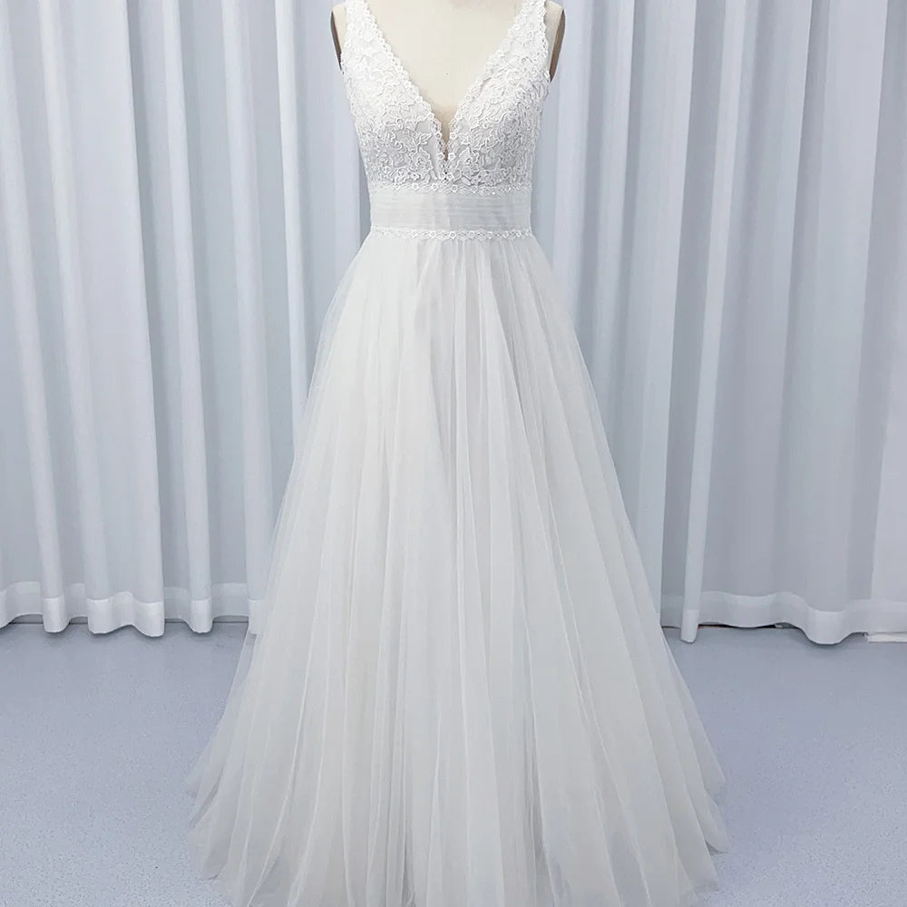 Jancember HX53 Beautiful French Tulle Fabric Bride Wedding Gowns Dresses