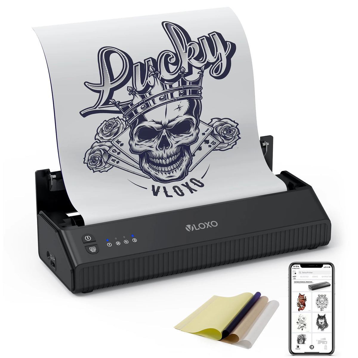 VLOXO Blue Tooth Tattoo Printer Thermal A4 Zise Tattoo Stencil Printer Machine MegaBDM