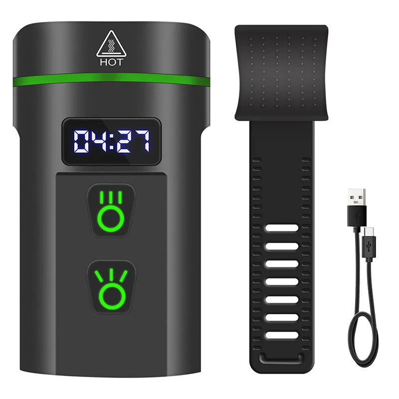 High Power Bright USB Rechargeable Built-In 5000mah Battery Aluminium Alloy Digital Power Display Bike Front LED Bicycle Light