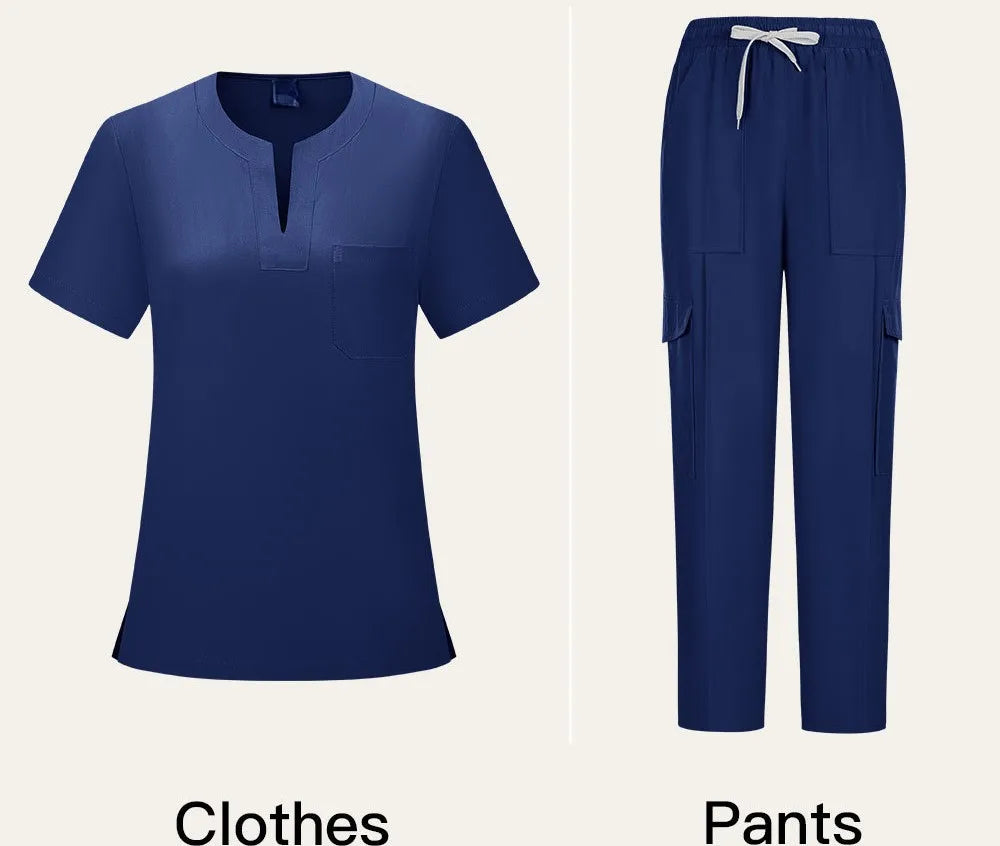 Bangladesh China Factory Price Custom Logo Embroidery Export-oriented Lightweight V-neck Casual Nurse Doctor Surgical Uniform