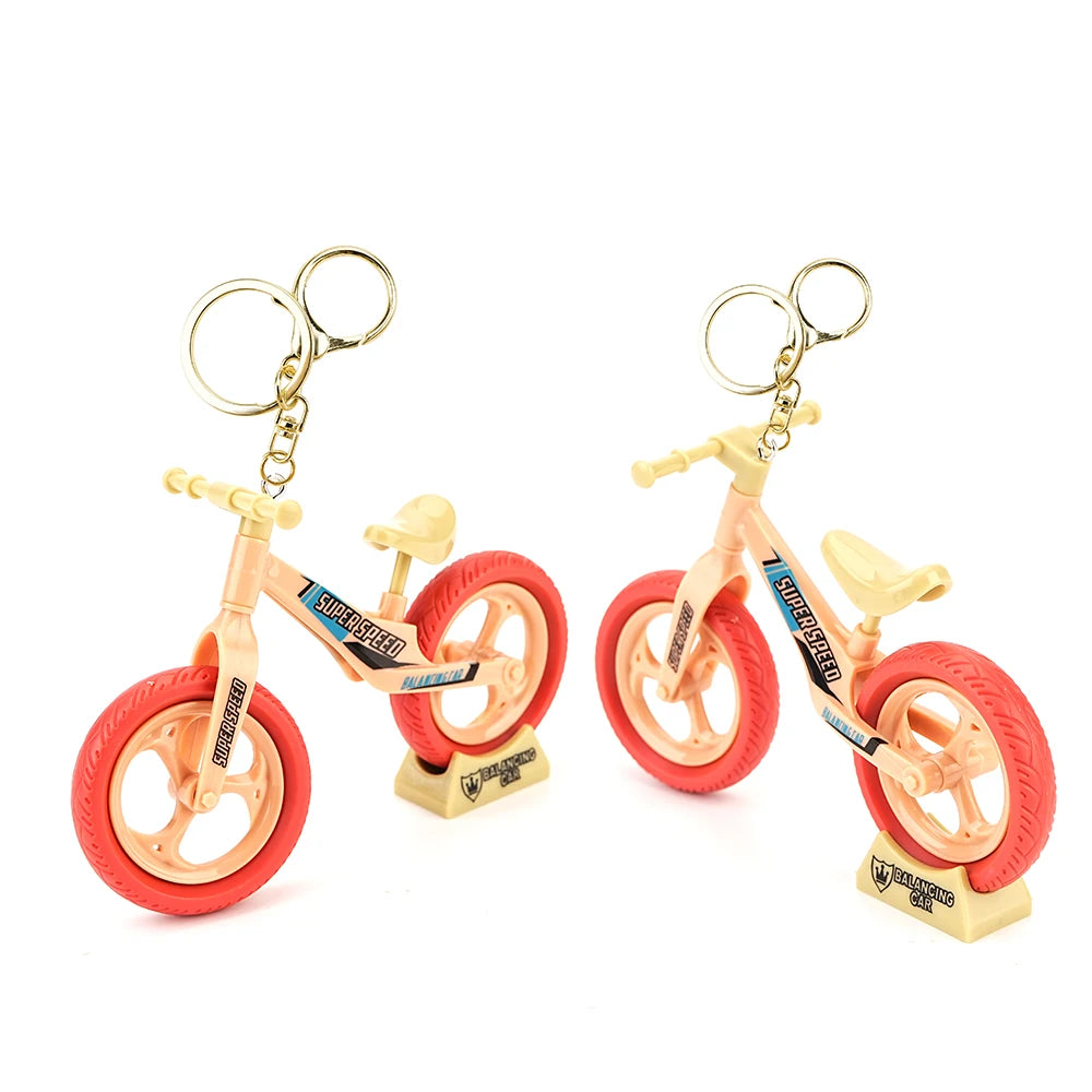 Promotion Sports Bike Model Keychain Cute Plastic Bike Shape Charm With Metal Keyring.
